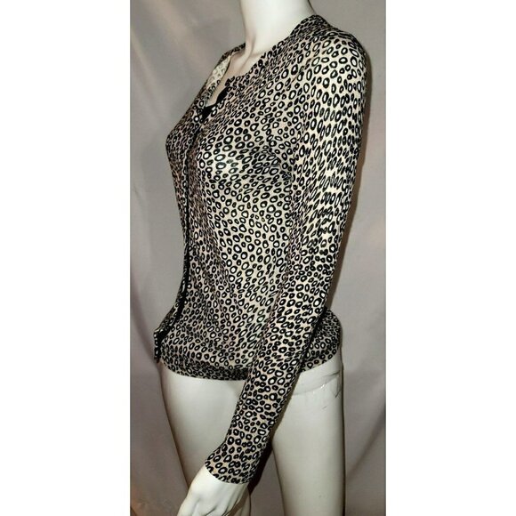 NWOT - Ann Taylor Loft brown and tan leopard print cardigan - size small - Picture 3 of 11